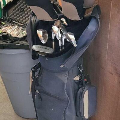 Golf clubs and bag