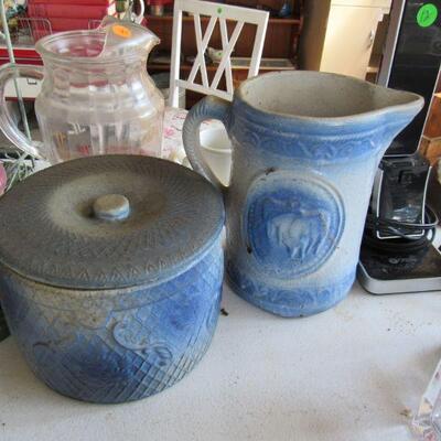 blue salt glaze pottery 