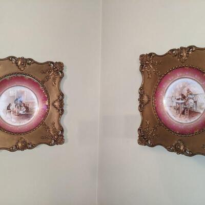Antique French Sevres Elite signed, hand painted plates