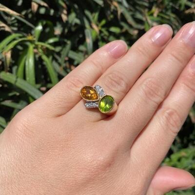 peridot & citrine ring