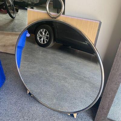 Silver Round Mirror $120