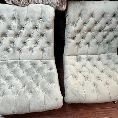 Tufted chaise lounge chairs