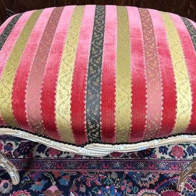 Striped ottoman