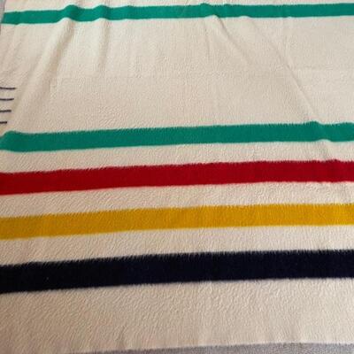 Mid Century Hudson's Bay Point Blanket ( 8 Stripes) 100% Wool