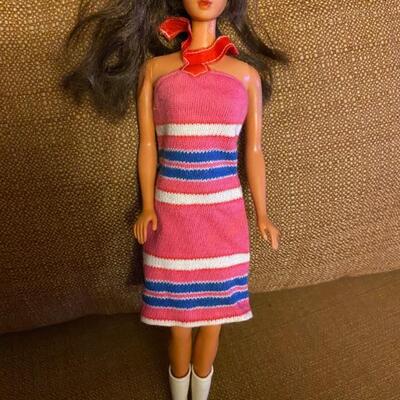 Vintage 1966 Twist Turn Barbie. Wearing Mod Outfit/ With Boots