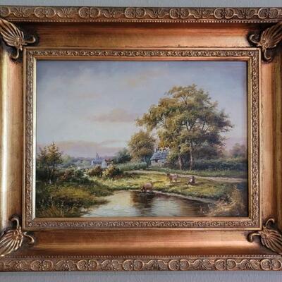 Rural Life & Landscape Fine Art Oil on Board