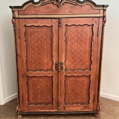 Computer Armoire with Claw Feet