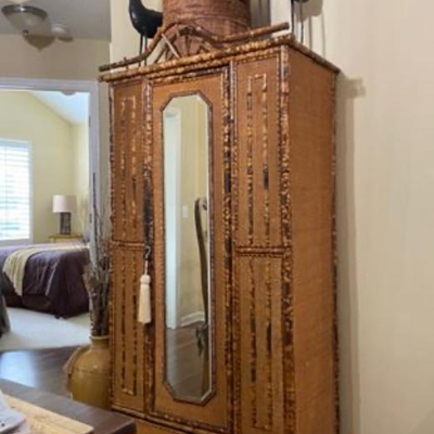 c. 1865 English Bamboo Wardrobe