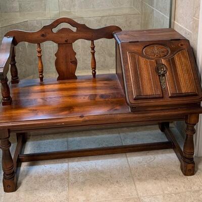 Vintage Telephone Bench with Storage