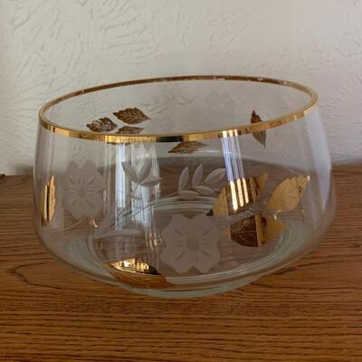 Vintage Handblown Toscanini Bowl with Gold Trim Romania