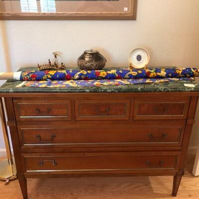 Marble topped chest of drawers
