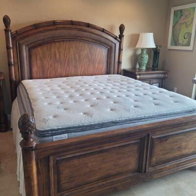 The king bed that matches the dresser and nightstands