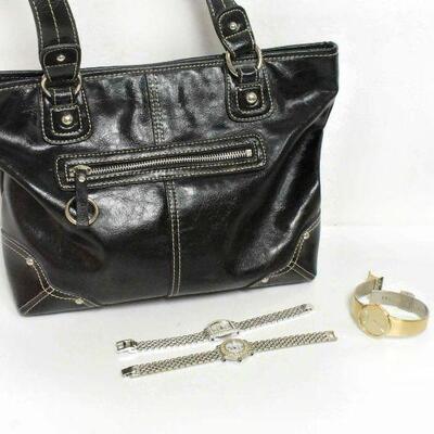 Nine West Handbag & 3 Wrist Watches