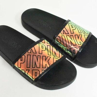 Victoria Secret "Pink" Iridescent Slides Size L