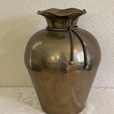 Vintage Brass 14.5in Vase, Made in India