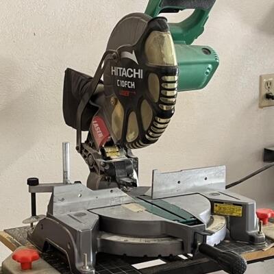 Hitachi Compound Miter Saw with Laser Marker +
Craftsman Work Table that Miter Saw is attached to
Hitachi Model #C10FCH2 10-Inch Compound...