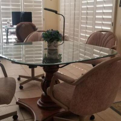 glass top kitchen table with 4 chairs