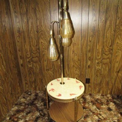 Neat retro table with lamp- electric has been removed