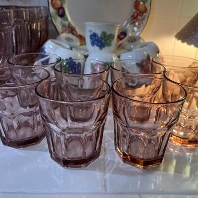 Pink Gibraltar rocks glasses 