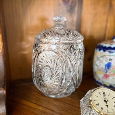 Cut crystal biscuit/cookie jar $30
