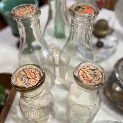 Pint and quart milk bottles $12 - $20