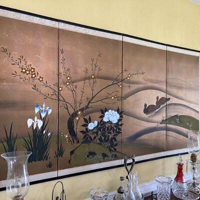 Japanese hand-painted silk screen $380