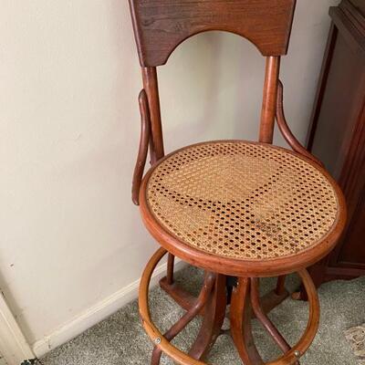 Antique Bentwood  Cane. Seat Switchboard Operator Swivel Chair