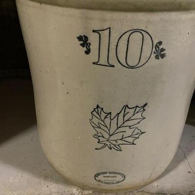 Antique Western Stoneware 10 Gallon Crock