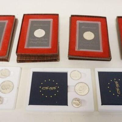 1279	LOT OF PROOF SETS, EISENHOWER DOLLARS 1971; 1972 ;1974 AND BICENTENIAL COIN SETS
