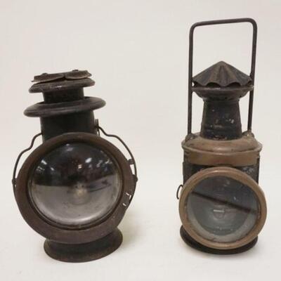 1258	2 ANTIQUE CARRIAGE LANTERNS, ELECTRIFIED AND LOSS TO FRON

