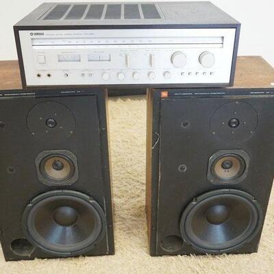 1217	LOT YAMAHA, MISSING KNOB & JBI MODEL L-110 SPEAKERS, WOOFER REPAIRED, ALL UNTESTED, SOLD AS IS
