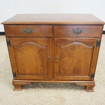 1165	ETHAN ALLEN 2 DRAWER, 2 DOOR MAPLE CABINET, APPROXIMATELY 19 IN X 38 IN X 33 IN HIGH
