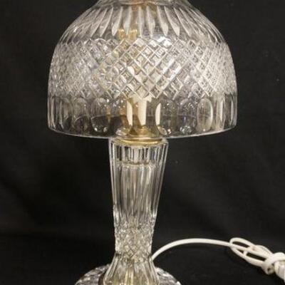 1222	CRYSTAL TABLE LAMP, APPROXIMATELY 19 IN HIGH
