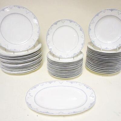 1095	VILLEROY & BOCH CHINA, *VIENNA*. 13 IN PLATTER, 18 - 9 IN BOWLS, 18 - 10.5 IN PLATES, 17 - 8 1/4 IN PLATES
