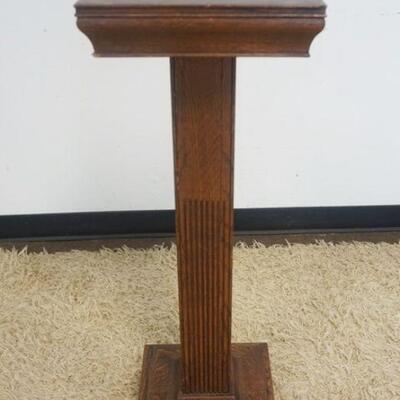 1154	MISSION OAK PEDESTAL WITH REEDED COLUMNS, APPROXIMATELY 12 IN SQUARE X 38 IN HIGH
