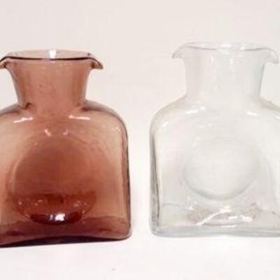 1056	LOT OF 4 DOUBLE SPOUT CARAFE BOTTLES, APPROXIMATELY 8 IN HIGH
