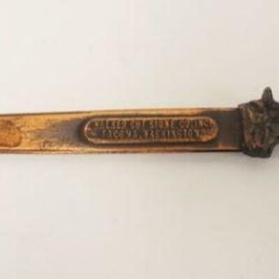 1044	AMERICAN INDIAN ADVERTISING LETTER OPENER *WALKER CUT STONE*, APPROXIMATELY 11 IN LONG
