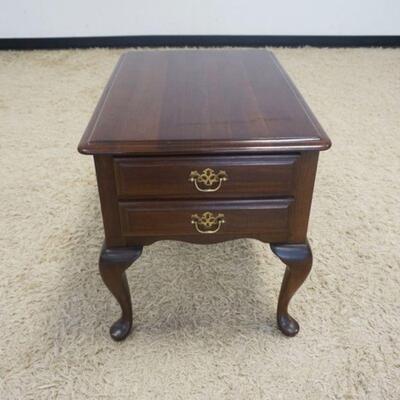 1167	CHERRY 2 DRAWER QUEEN ANNE STYLE LAMP TABLE, APPROXIMATELY 20 IN X 28 IN X 22 IN HIGH
