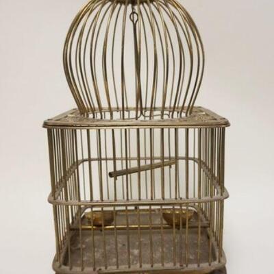 1046	FANCY BRASS BIRD CAGE, APPROXIMATELY 21 IN
