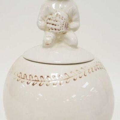 1083	MCCOY BOY ON BASEBALL COOKIE JAR, APPROXIMATELY 13 3/4 IN HIGH
