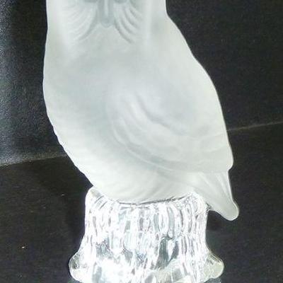 vintage frosted glass Owl