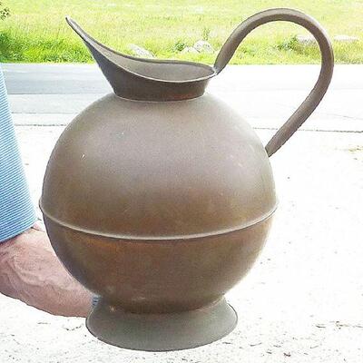 BIG bulbous copper pitcher