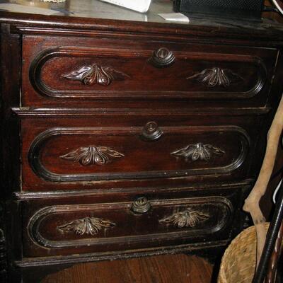 CARVED HANDLE CHEST  $ 55.00