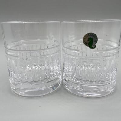 2- Waterford Old Fashioned Barware Glasses, Marked