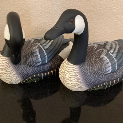 (2) Handcrafted & Hand Painted Wood Ducks