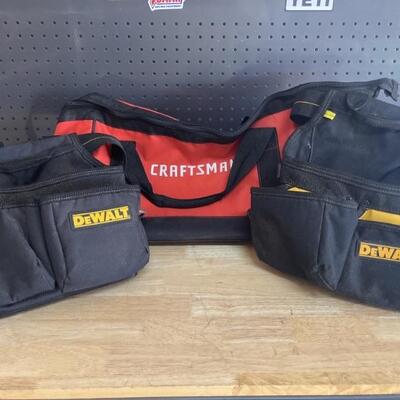 (3) Tool Bags: 1- Craftsman and 2- Dewalt