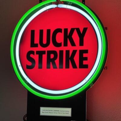 Lucky Strike Advertising Neon Sign