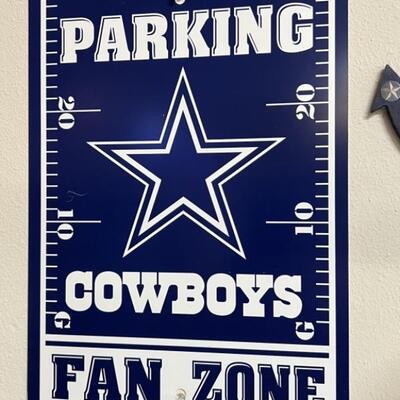 Cowboys Fan Zone Parking Reproduction Tin Sign