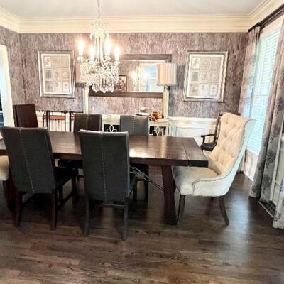 Beautiful dining room table and chairs.