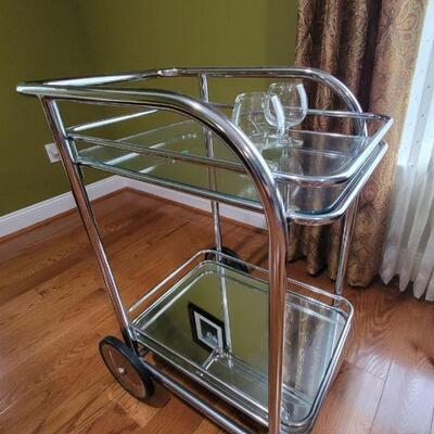 Glass bar cart 